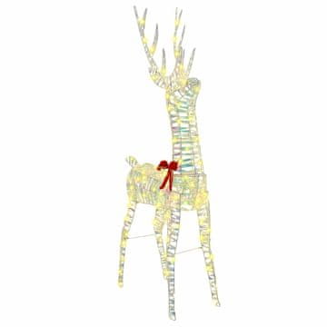 Vidaxl 3D jelen med 140 LED Toplo bela 128 cm PET