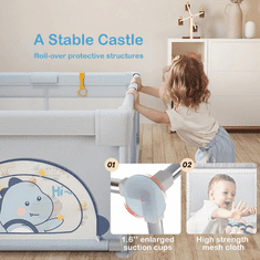 Smania  Otroška ograja za igro PlayFort (180 x 150 cm) - Siva | Varovalna ograja 