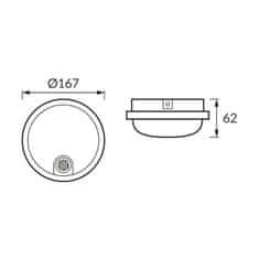 Ideus LED stenska svetilka 15W 4100k 1500lm IP65 140° ELIAS s senzorjem BELA