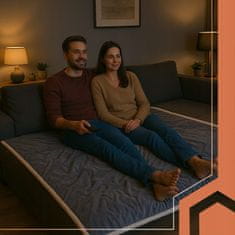 Ruhhy 85W električna pralna grelna odeja 180x130cm sivo bela