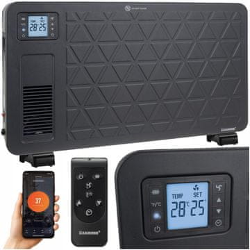 Kaminer 2300W WIFI pametni električni konvektorski grelec LCD + APP in daljinec črn