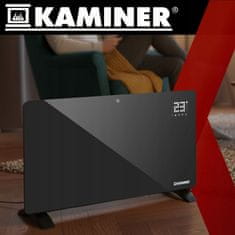 Kaminer 2500W WIFI pametni stekleni električni konvektorski grelec LCD + APP in daljinec črn