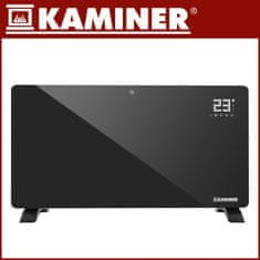 Kaminer 2500W WIFI pametni stekleni električni konvektorski grelec LCD + APP in daljinec črn