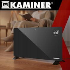 Kaminer 2500W WIFI pametni stekleni električni konvektorski grelec LCD + APP in daljinec črn