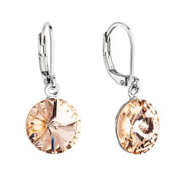 Evolution Group Ujemajoči se viseči uhani s kristali Swarovski 51078.3 svetlo breskev barve