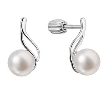 Evolution Group Elegantni srebrni uhani z belim sladkovodnim biserom 21102.1B