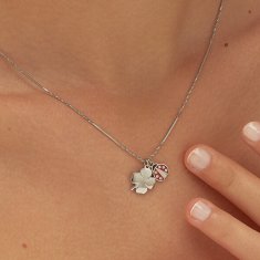S'Agapõ Ujemajoča se ogrlica s štiriperesno deteljico in pikapolonico Feelings SFE04