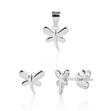 JVD Igriv komplet srebrnega nakita Dragonflies SVLS0123SJ60000 (obesek, uhani)