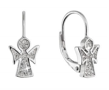 Evolution Group Nežni srebrni uhani Angel s cirkoni 11543.1