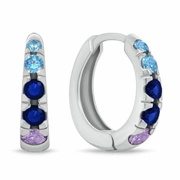 Brilio Silver Bleščeči srebrni prstani z barvnimi cirkoni EA1222WB