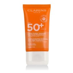 Clarins Sun Care Youth-Protecting Face Sunscreen vodoodporna zaščita pred soncem za obraz za vse tipe kože 50 ml za ženske