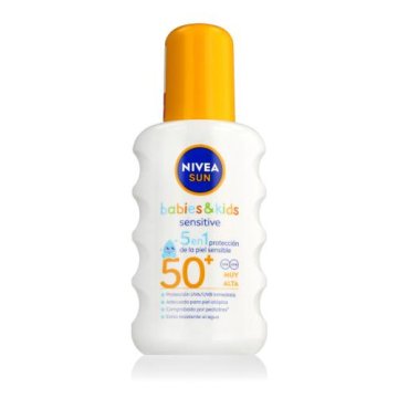 Nivea Sun Babies & Kids Sensitive Protect Spray vodoodporna zaščita pred soncem za telo za vse tipe kože 200 ml