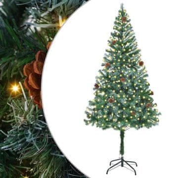 Vidaxl Umestno božično drevo med 300 LED Zelena 180 cm PVC in Jeklo