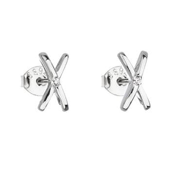 Evolution Group Srebrni uhani Križi s cirkoni 11094.1