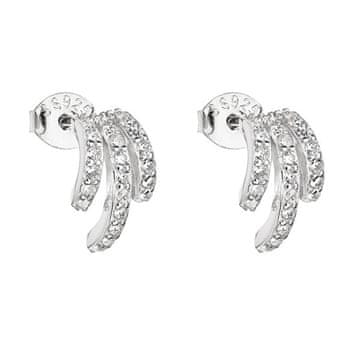 Evolution Group Elegantni srebrni uhani s cirkoni 11146.1