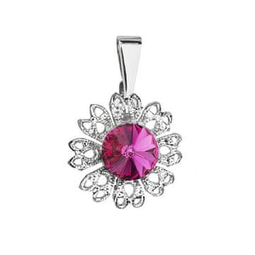 Evolution Group Bleščeč obesek s kristalom Swarovski Flower 54032.3 fuksija