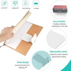 Netscroll Nevidna plavajoča polica za knjige, kovinska stenska polica, minimalistična zasnova za spalnico, dnevno sobo ali pisarno, Invisio, osnovno