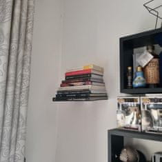 Netscroll Nevidna plavajoča polica za knjige, kovinska stenska polica, minimalistična zasnova za spalnico, dnevno sobo ali pisarno, Invisio, osnovno