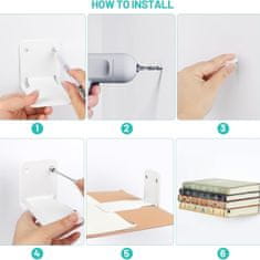 Netscroll Nevidna plavajoča polica za knjige, kovinska stenska polica, minimalistična zasnova za spalnico, dnevno sobo ali pisarno, Invisio, osnovno