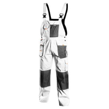 slomart Delovne hlače na naramnice NEO TOOLS, bele, HD, L/52