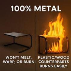 Netscroll Kovinska kuhinjska polica za mikrovalovno pečico, kuhinjsko stojalo za cvrtnik, začimbe, debelo jeklo, brez vrtanja, z nosilnostjo 25 kg, za pult ali tla, LiftShelf