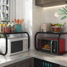 Netscroll Kovinska kuhinjska polica za mikrovalovno pečico, kuhinjsko stojalo za cvrtnik, začimbe, debelo jeklo, brez vrtanja, z nosilnostjo 25 kg, za pult ali tla, LiftShelf