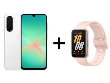 Samsung Galaxy A26 (A266) 5G mobilni telefon, 128GB, bel + Fit3 pametna zapestnica, roza/zlata (SM-A266BZWBEUE-1)