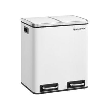 Songmics LTB30WTA kuhinjski koš za smeti, 2x15 L, bel