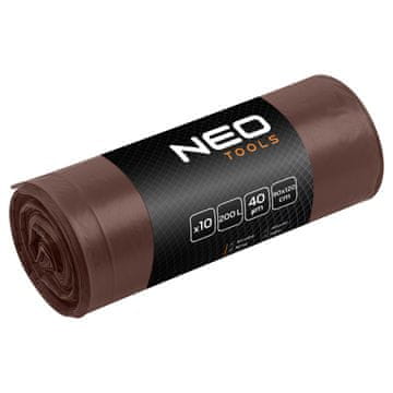 shumee Vreče za odpadke 200 L, rjave, 40 mikronov, 10 kosov.