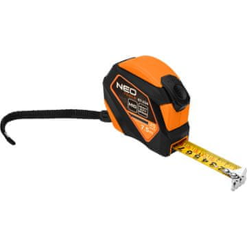 Topex Jekleni merilni trak 7,5 m x 25 mm, samodejno zaklepanje, gumb za zaustavitev, magnet