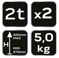 shumee Dvigalka za 2-tonske avtomobile, 278–423 mm