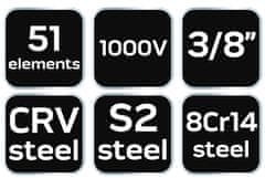 shumee Komplet izoliranega orodja za popravilo električnih in hibridnih avtomobilov, 51 kosov.