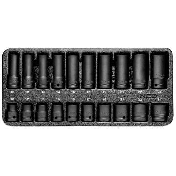 shumee 1/2" udarni nastavki, 10–24 mm, 20-delni komplet, vložek