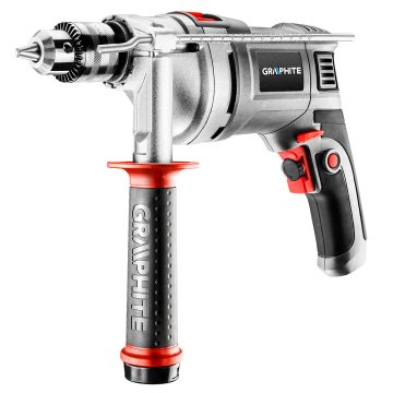 shumee Udarni vrtalnik z močjo 850 W, vpenjalna glava z ključem 13 mm, hitrost 0–3000 min⁻¹, kovček za prenašanje