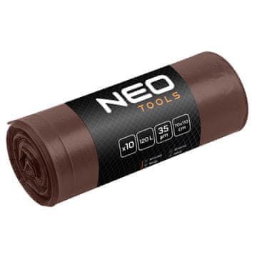 shumee Vrečke za odpadke 120 L, rjave, 35 mikronov, 10 kosov.