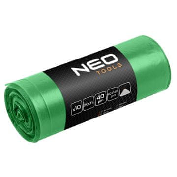 slomart NEO TOOLS vrečke za smeti 120 L, zelene, 40 mic, 10 kos.