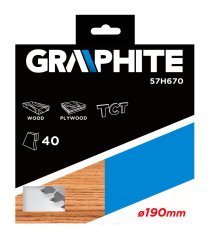 slomart List krožne žage GRAPHITE, vidia, 190 x 30 mm, 40 zob
