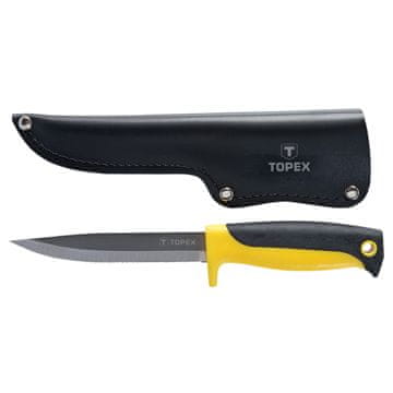 Topex Večnamenski nož, rezilo 120 mm, usnjen etui