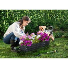 GARDEN LINE Kovinska pocinkana vrtna greda, VEGETABELES, zeliščni vrt, cvetlična greda, ovalna, ANTRACIT 180x90x30 cm 