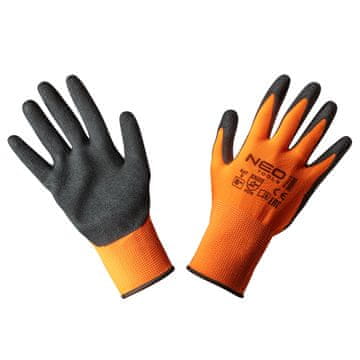 slomart NEO TOOLS Delovne rokavice, poliester, nitril (sandy) premaz, vel. 8
