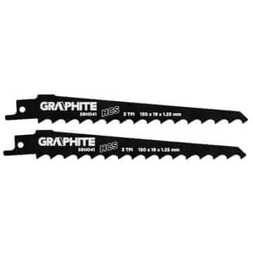 slomart GRAPHITE Listi za sabljasto žago, HCS, 150 mm | Za debel les (2 kosa)