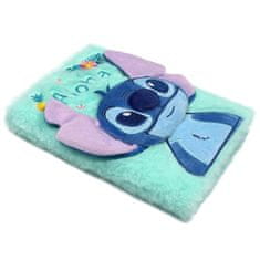 Disney DISNEY Stitch PLUŠNI dekliški zvezek, dnevnik S KLJUČEM, šolski zvezek v liniji A5