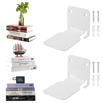 Netscroll Nevidna plavajoča polica za knjige, kovinska stenska polica, minimalistična zasnova za spalnico, dnevno sobo ali pisarno, Invisio