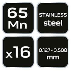 shumee Merilna sonda 16 upognjenih rezil (0,127 - 0,508 mm) 65MN/nerjaveče jeklo