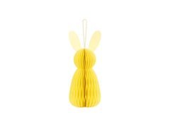 PartyDeco Papirnata dekoracija Zajček s satjem, rumena, 30 cm