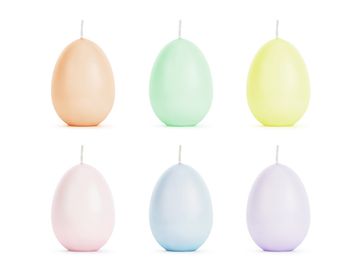 PartyDeco Svečke v obliki jajc, 6 kosov, mešane, 7 cm (1 paket / 6 kosov)