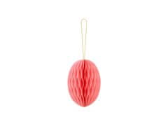 PartyDeco Papirna dekoracija iz satja, jajčka, roza, 12 cm