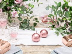 shumee Kovinska sveča v obliki kroglice, rožnato zlato, 6 cm (1 paket / 10 kosov)