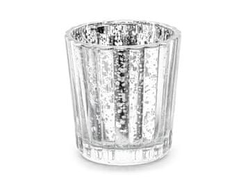 PartyDeco Svečnik, srebrn, 6 cm (24 kosov)