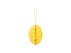 PartyDeco Papirna dekoracija iz satja, jajčka, rumena, 12 cm